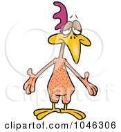 Royalty Free RF Clip Art Illustration Of A Cartoon Featherless Chicken