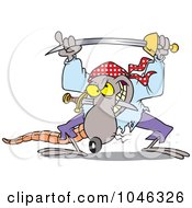 Royalty Free RF Clip Art Illustration Of A Cartoon Pirate Rat