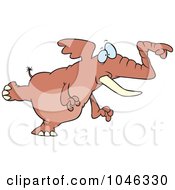 Royalty Free RF Clip Art Illustration Of A Cartoon Pointing Elephant