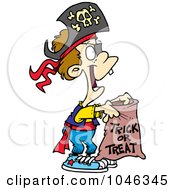 Poster, Art Print Of Cartoon Trick Or Treating Pirate Boy