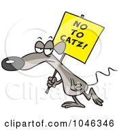 Poster, Art Print Of Cartoon Mouse Carrying A No To Catz Sign