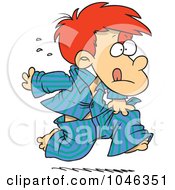 Royalty Free RF Clip Art Illustration Of A Cartoon Boy Running In His Pajamas by toonaday