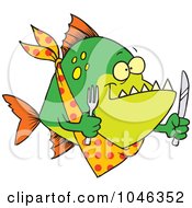 Poster, Art Print Of Cartoon Hungry Piranha Fish