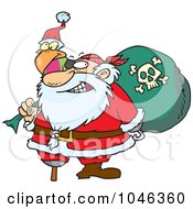 Royalty Free RF Clip Art Illustration Of A Cartoon Santa Pirate