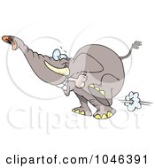 Royalty Free RF Clip Art Illustration Of A Cartoon Elephant Fetching A Bone