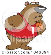 Poster, Art Print Of Cartoon Basketball Bear