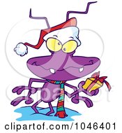 Royalty Free RF Clip Art Illustration Of A Cartoon Santa Bug