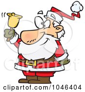 Royalty Free RF Clip Art Illustration Of A Cartoon Santa Ringing A Bell by toonaday