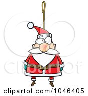Royalty Free RF Clip Art Illustration Of A Cartoon Santa Ornament by toonaday