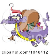 Poster, Art Print Of Cartoon Santa Dragon