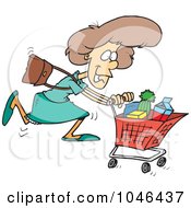 Poster, Art Print Of Cartoon Grocery Shopping Woman