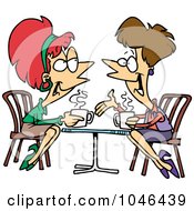 Royalty Free RF Clip Art Illustration Of Cartoon Friends Talking Over Coffee by toonaday