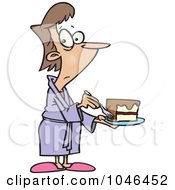 Poster, Art Print Of Cartoon Cheating Woman Eating Cake