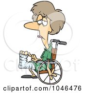 Royalty Free RF Clip Art Illustration Of A Cartoon Depressed Woman In A Wheelchair by toonaday