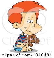 Cartoon Boy Using A Potty