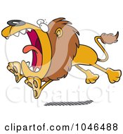 Poster, Art Print Of Cartoon Attacking Lion