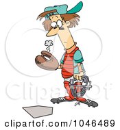 Royalty Free RF Clip Art Illustration Of A Cartoon Baseball Catcher