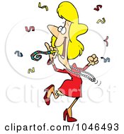 Royalty Free RF Clip Art Illustration Of A Cartoon Celebrating Woman