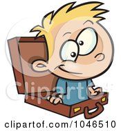 Royalty Free RF Clip Art Illustration Of A Cartoon Prodigy Boy In A Briefcase