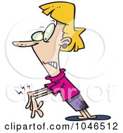 Royalty Free RF Clip Art Illustration Of A Cartoon Woman With Carpel Tunnel by toonaday