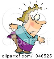 Royalty Free RF Clip Art Illustration Of A Cartoon Womans Skirt Stuck In Her Panty Hose