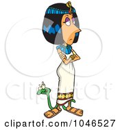 Royalty Free RF Clip Art Illustration Of A Cartoon Cleopatra With A Snake by toonaday