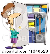 Cartoon Woman With A Clean Closet