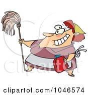 Poster, Art Print Of Cartoon Woman Cleaning