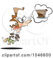 Royalty Free RF Clip Art Illustration Of A Cartoon Restrained Woman Craving Cake