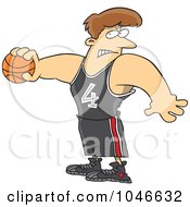 Royalty Free RF Clip Art Illustration Of A Cartoon Basketball Man by toonaday