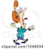 Royalty Free RF Clip Art Illustration Of A Cartoon Screaming Business Woman