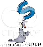Poster, Art Print Of Cartoon Seal Holding Up The Letter S