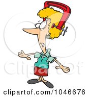 Royalty Free RF Clip Art Illustration Of A Cartoon Woman With A Lot Of Pressure On Her Head by toonaday