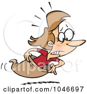 Royalty Free RF Clip Art Illustration Of A Cartoon Woman Racing In A Sack by toonaday
