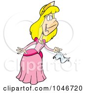 Royalty Free RF Clip Art Illustration Of A Cartoon Farewell Princess by toonaday