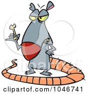 Poster, Art Print Of Cartoon Rat Holding A Bone