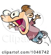 Royalty Free RF Clip Art Illustration Of A Cartoon Scared Boy by toonaday