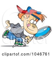 Poster, Art Print Of Cartoon Boy Seeking With A Magnifying Glass