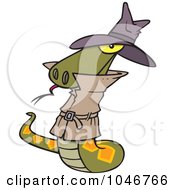 Royalty Free RF Clip Art Illustration Of A Cartoon Spy Serpent