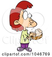 Poster, Art Print Of Cartoon Girl Eating A Sandwich