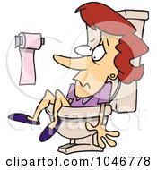 Poster, Art Print Of Cartoon Woman Stuck In A Toilet