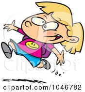 Royalty Free RF Clip Art Illustration Of A Cartoon Excited School Girl
