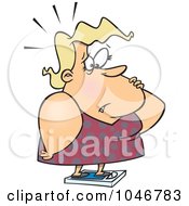 Royalty Free RF Clip Art Illustration Of A Cartoon Worried Woman Standing On A Scale by toonaday