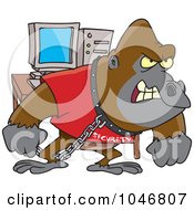 Poster, Art Print Of Cartoon Computer Security Gorilla