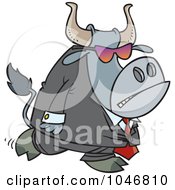 Royalty Free RF Clip Art Illustration Of A Cartoon Security Bull by toonaday