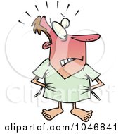 Poster, Art Print Of Cartoon Hospital Patient Trying To Cover Up His Rear