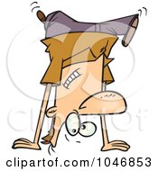 Royalty Free RF Clip Art Illustration Of A Cartoon Man Doing A Cartwheel