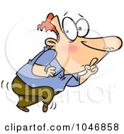 Royalty Free RF Clip Art Illustration Of A Cartoon Sneaky Man Covering His Mouth by toonaday