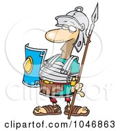 Royalty Free RF Clip Art Illustration Of A Cartoon Centurion Guard