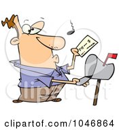 Poster, Art Print Of Cartoon Man Checking His Mail